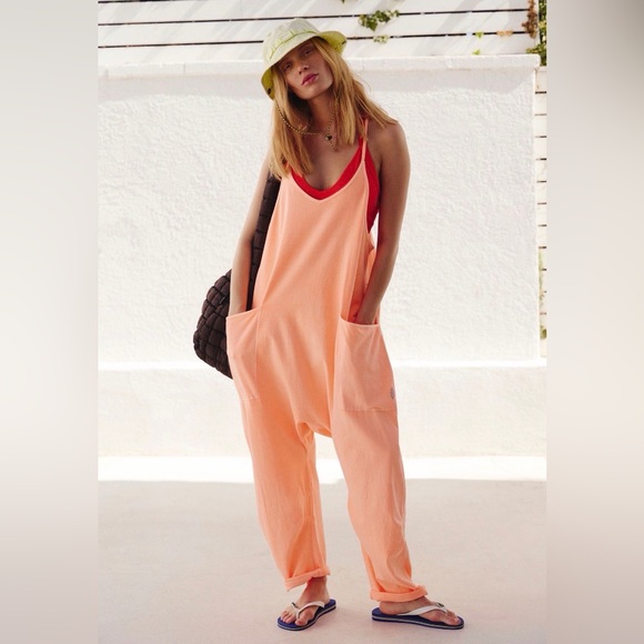 FP Movement by Free People Pants - FP Movement Hot Shot Onesie NWT size Medium in Pastel Peach One Piece Jumpsuit